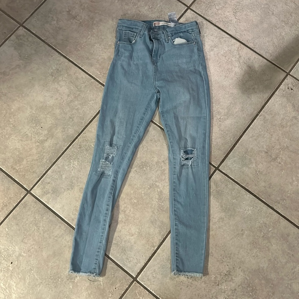 Medium wash high rise jeans